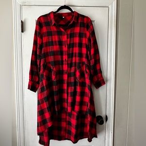 Buffalo plaid shirt dress or oversized top